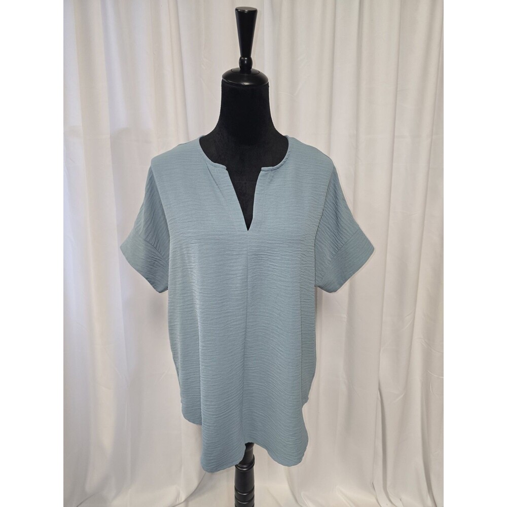 Zenana Teal Short Sleeve Tunic Size Small